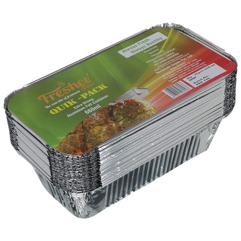 Freshee 25 Pcs Extra Strong Aluminium Silver Foil Container 660ml