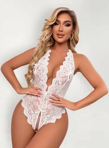 Body Lingerie Sexy Rendada Aberturas E Biju Traseira Parcelamento Sem Juros