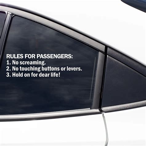 Rules for passengers, cool decal,car sticker decal - Forged N Fast