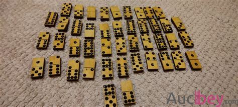 Antique Domino Ivory Ebony Wood