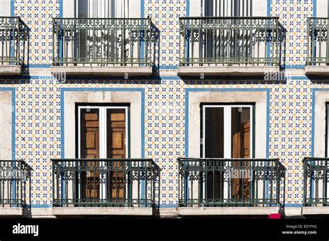 Building Facade With Ceramic Tiles Typical Of Lisbon Lisboa