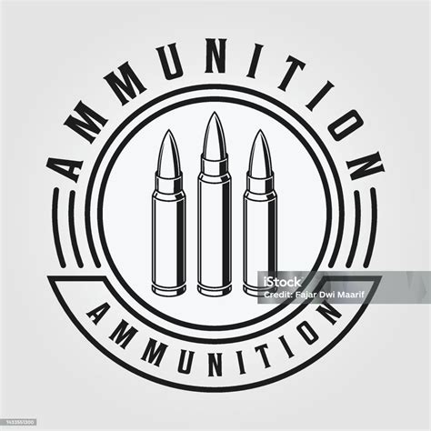 emblem  ammunition ammo bullet logo  art vintage vector