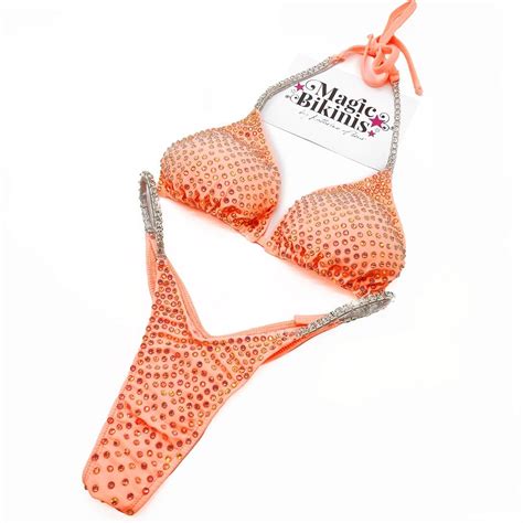 Competition Bikini No Npc Peachy Lycra With Connectors Magic Bikinis Custom Competition