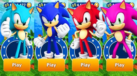 Sonic Dash Red Sonic Vs Purple Sonic Vs Cyan Sonic Vs Sonic All