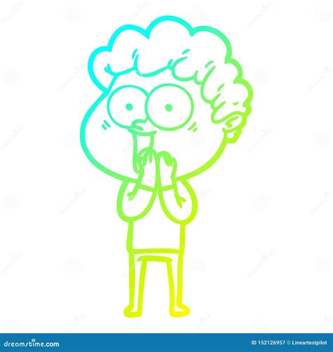 creative cold gradient  drawing cartoon happy man stock vector