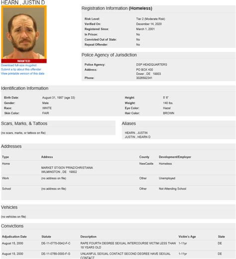 Delaware State Police S O A R Searching For Wanted Sex Offender Dover Delaware State Police