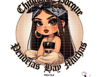 La Chola Chicana Chola Chibi Style Old School Chola Latina Shirt Png For Dtf Iron On Print
