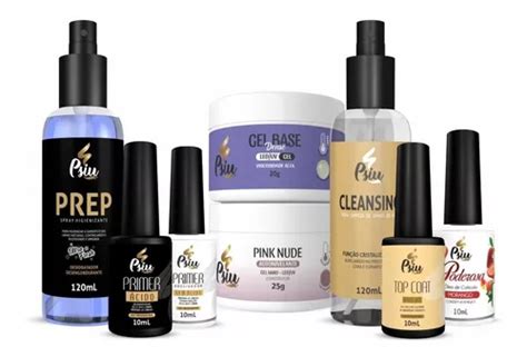 Psiu Kit Para Unhas 8 Produtos Pink Nude Gel Base Dense Parcelamento Sem Juros