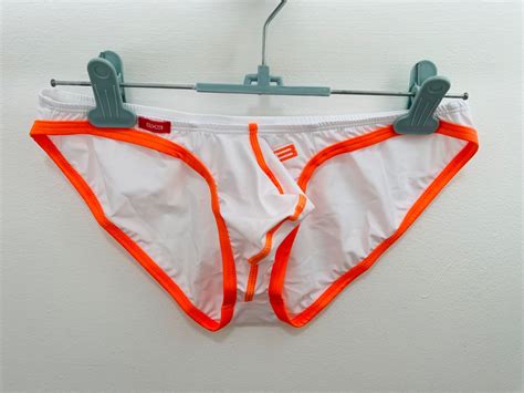 Gx Gloss Neon Ultra V Bikini White X Orange Men S Fashion Bottoms New Underwear On Carousell