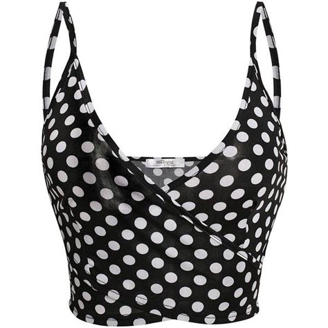 Polka Dot Wrap Crop Top For Women