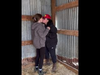 Sexy Lesbian Farmers Kiss And Touch Each Other In The Barn Pornhub