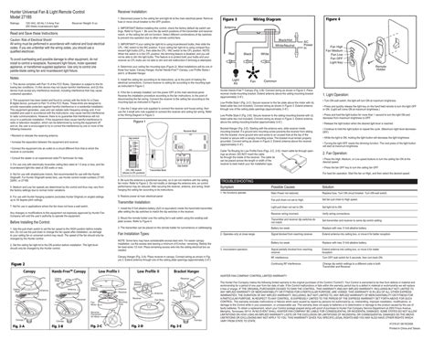 Hunter Ceiling Fan Wiring Diagram With Remote Control Wiring Flow Schema