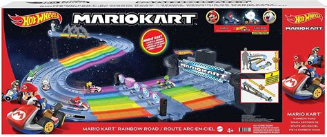 Hot Wheels Mario Kart Rainbow Road Race Track