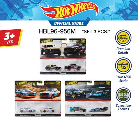 Hot Wheels Premiums Vehicle 2 Packs Sold as set 3 packs ฮอตวล รถพรเมยมแพก 2คน ขายยก 3 แพก