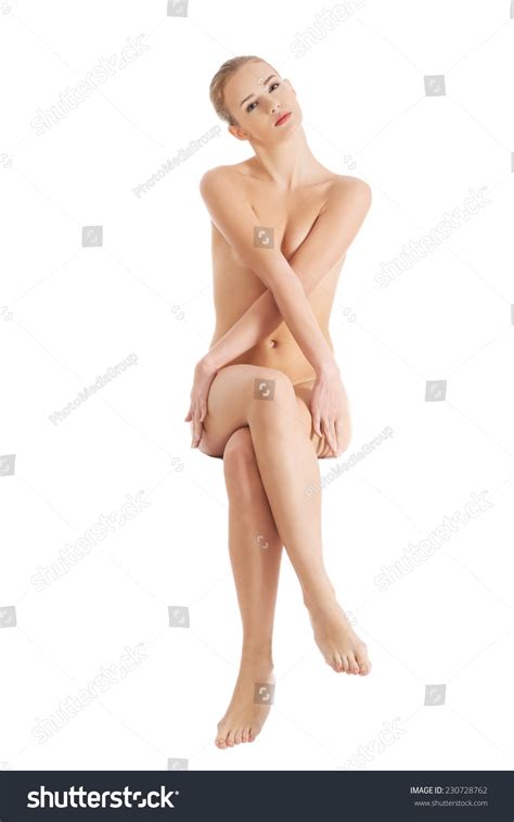 Front View Nude Woman Sitting Looking Stock Photo Shutterstock