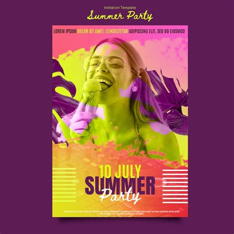 Premium Psd Summer Party Invitation Template