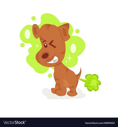 Cute dog fart cartoon logo Royalty Free Vector Image