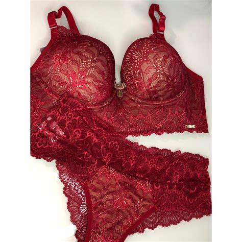 Conjunto De Calcinha E Suti Renda Conjunto Lingerie Renda E Bojo Shopee Brasil