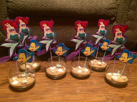 Little Mermaid Centerpieces Invitaciones De Fiesta De Sirena Centros