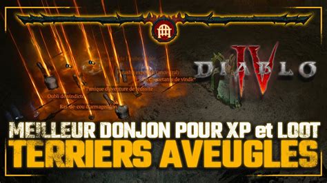 DIABLO IV DONJON POUR XP RAPIDEMENT EN SOLO ET FARM EFFICACEMENT EN