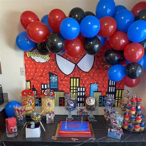 Spiderman Party Decorations Happy Birthday Backdrops Decorations