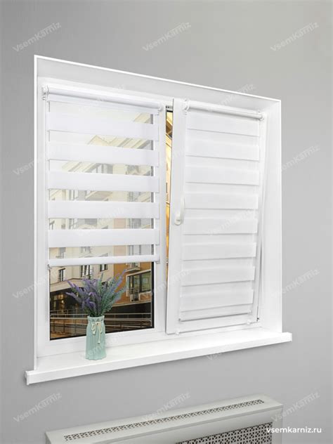Рулонная штора Мини День-ночь Lm Decor Визави Белая 90x160 см с ...