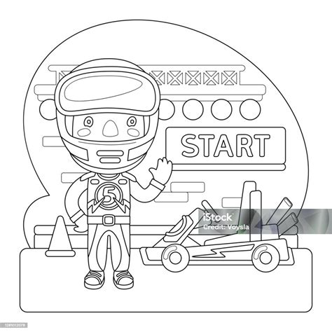 Halaman Mewarnai Pembalap Ilustrasi Stok Unduh Gambar Sekarang