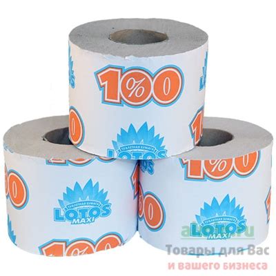 Бумага туалетная 1-сл 1 рул/уп 100 м стандарт LOTOS MAXI СЕРАЯ 1/24 в ...