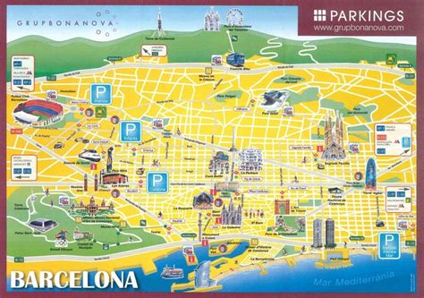 A Map Of Barcelona With All The Major Attractions