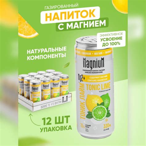 Функциональный напиток с магнием "МагниуМ Тоник-Лайм", 12 шт по 0.33 ...