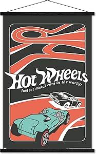Amazon Trends International Mattel Hot Wheels Red Minimalist Wall Poster X
