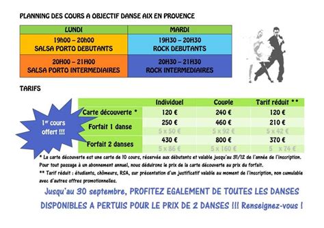 D Couvrez Le Planning Des Cours D Objectif Danse Ix En Provence