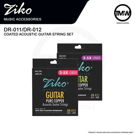 Ziko DR-011/DR-012 Coated Acoustic Guitar String Set | TMW