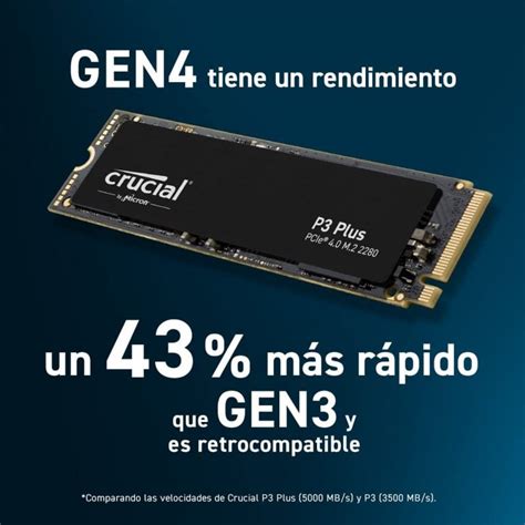Crucial P3 Plus 1TB SSD M.2 3D NAND NVMe PCIe 4.0 | PcComponentes.com
