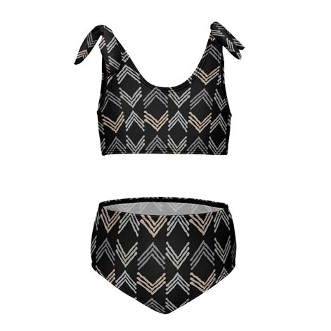 Arrow Chevron Symbol Black Arrows Girl S Piece Bikini Set Beach Sport Swimsuit Swimwear Y