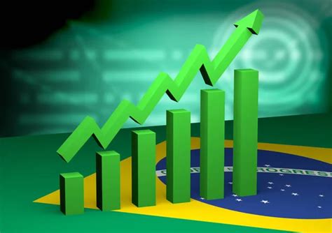 gráfico en barras con flecha que indica crecimiento económico en Brasil