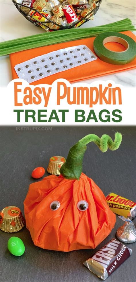 Halloween Party Idea Tissue Paper Pumpkin Goody Bags