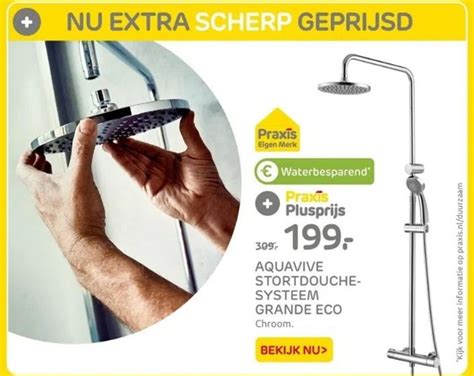 AQUAVIVE STORTDOUCHE SYSTEEM GRANDE ECO Aanbieding Bij Praxis