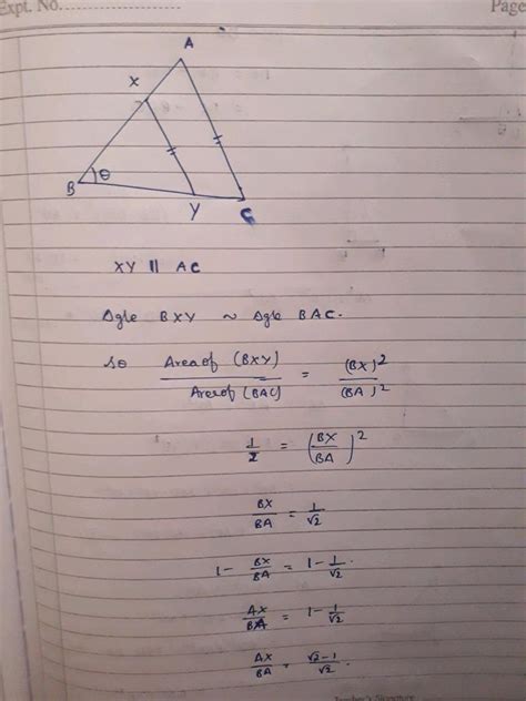 In Figure The Line Segment Xy Is Parallel To Side Ac Of Abc And It