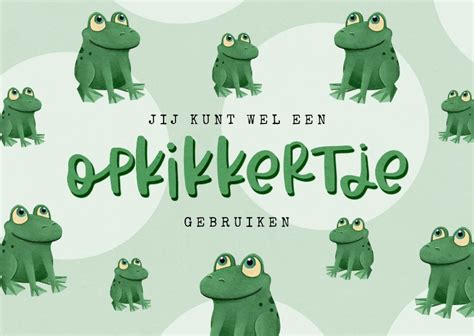 Beterschapskaart Opkikkertje Kikker Groen Kaartje Go