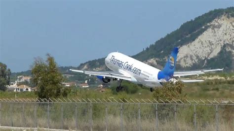 Zante/Zakynthos airport take off Airbus A320 - YouTube