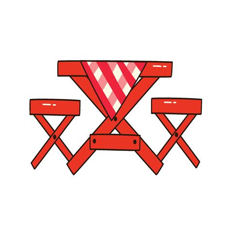 how to draw a picnic bench