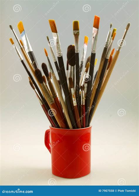 Paint Brushes In A Cup Royalty Free Stock Photos Image 7907558