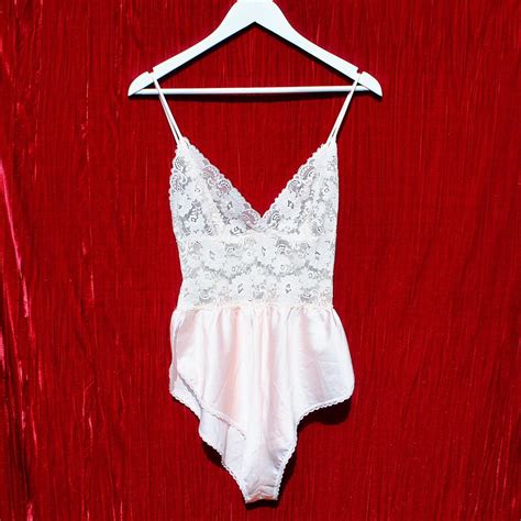 The Lace Teddy Baby Pink Vintage S Lingerie Depop
