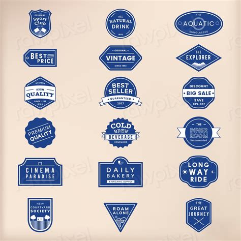 Illustration Set Vector Emblem Label Free Vector Rawpixel