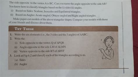 The Side Opposite To The Vertex A Is Bc Can You Name The Angle Opposite