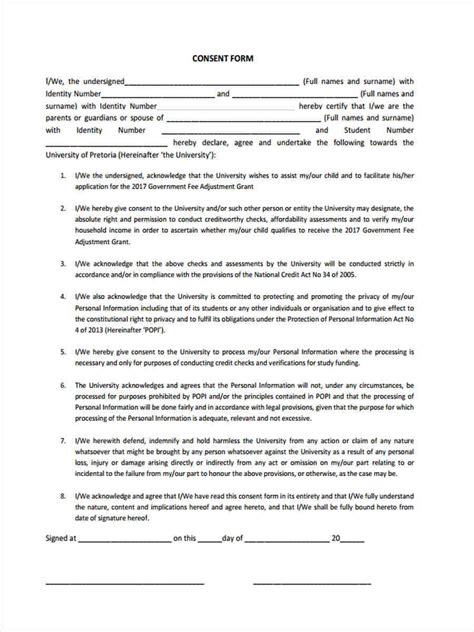 Free 10 Check Consent Forms In Pdf Ms Word