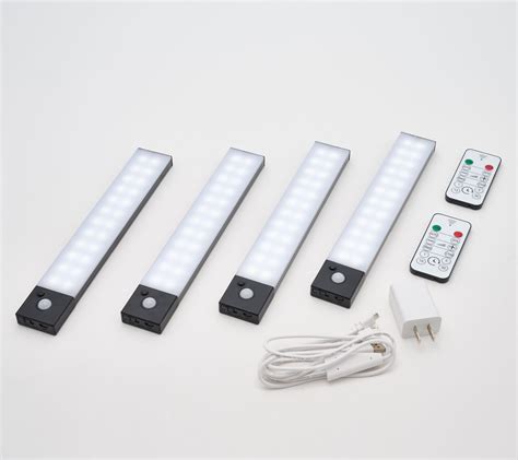 BrightLiving Set Of 4 Rechargeable Motion Sensor 10 LED Lights QVC