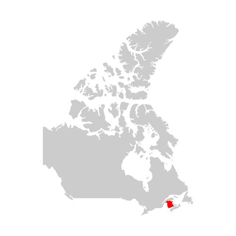 New Brunswick Province Highlighted On The Map Of Canada 8296152 Vector