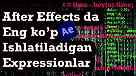 After Effects Da Eng Ko P Ishlatiladigan Expression Kod Lar Youtube